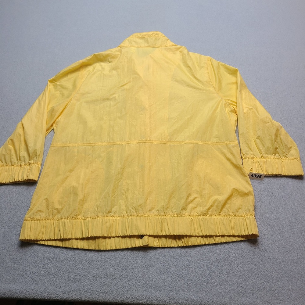 Zenergy by Chico's Windbreaker Jacket Womens 2 Yellow Excellent Snap Front 3/4 - Picture 6 of 7